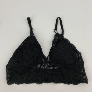 Aerie Lacy Bralette Womens‎ Medium Black Adjustable Padded
